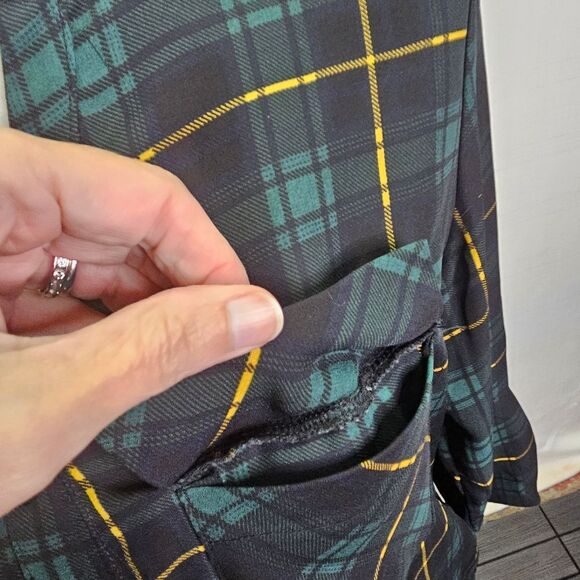 Alice Blue For Stitch Fix Green Plaid Button Front Blouse Size Small - Picture 5 of 8